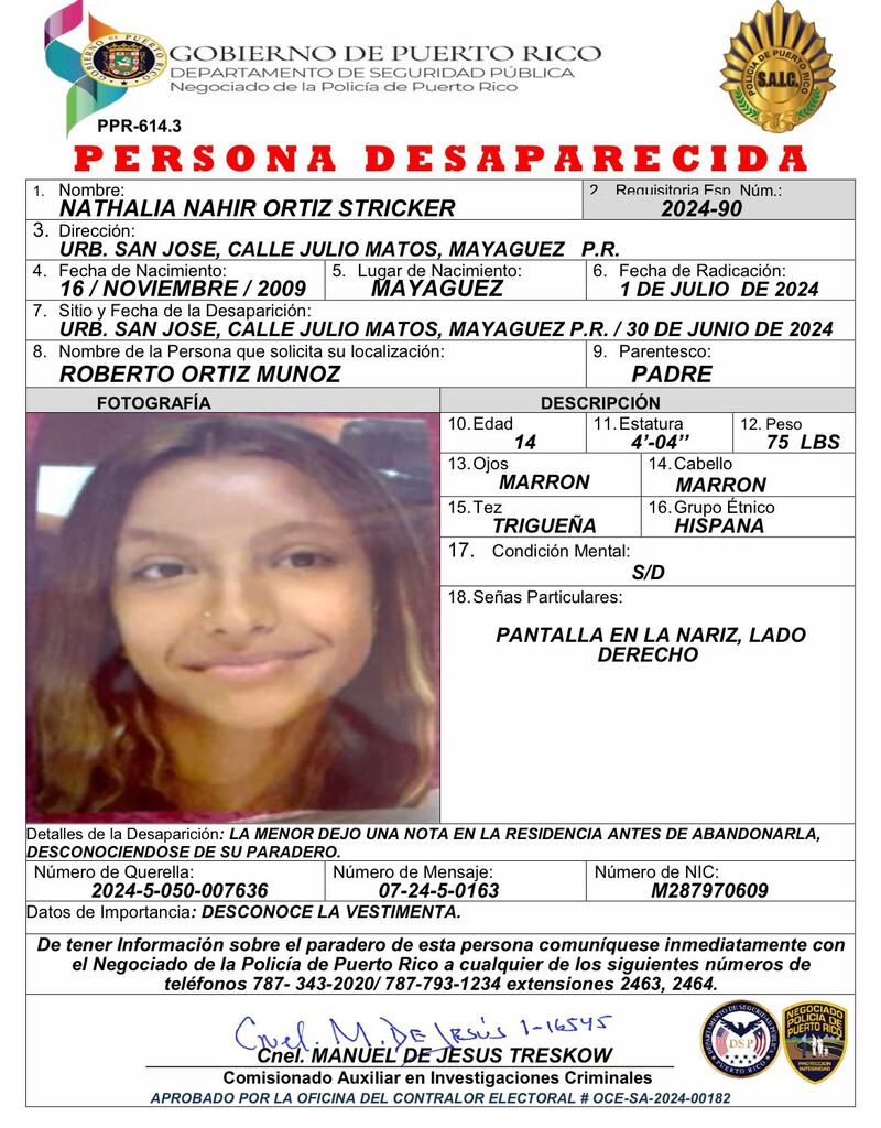 Nathalia Nahir Ortiz Stricker.
