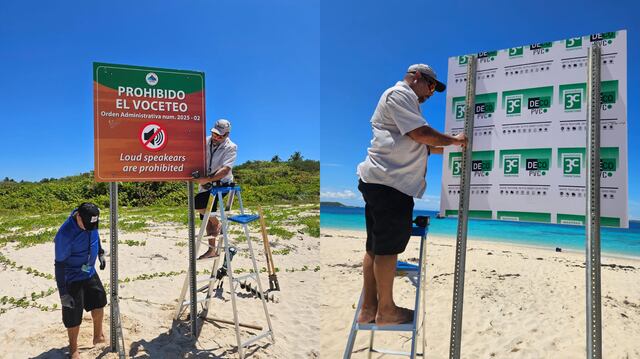 DRNA instala nuevos rótulos contra el voceteo en Icacos y Palomino