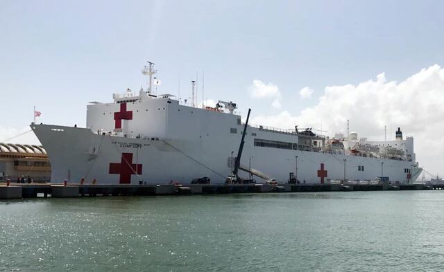 Llegan 150 pacientes en 24 horas al Comfort en muelle de San Juan