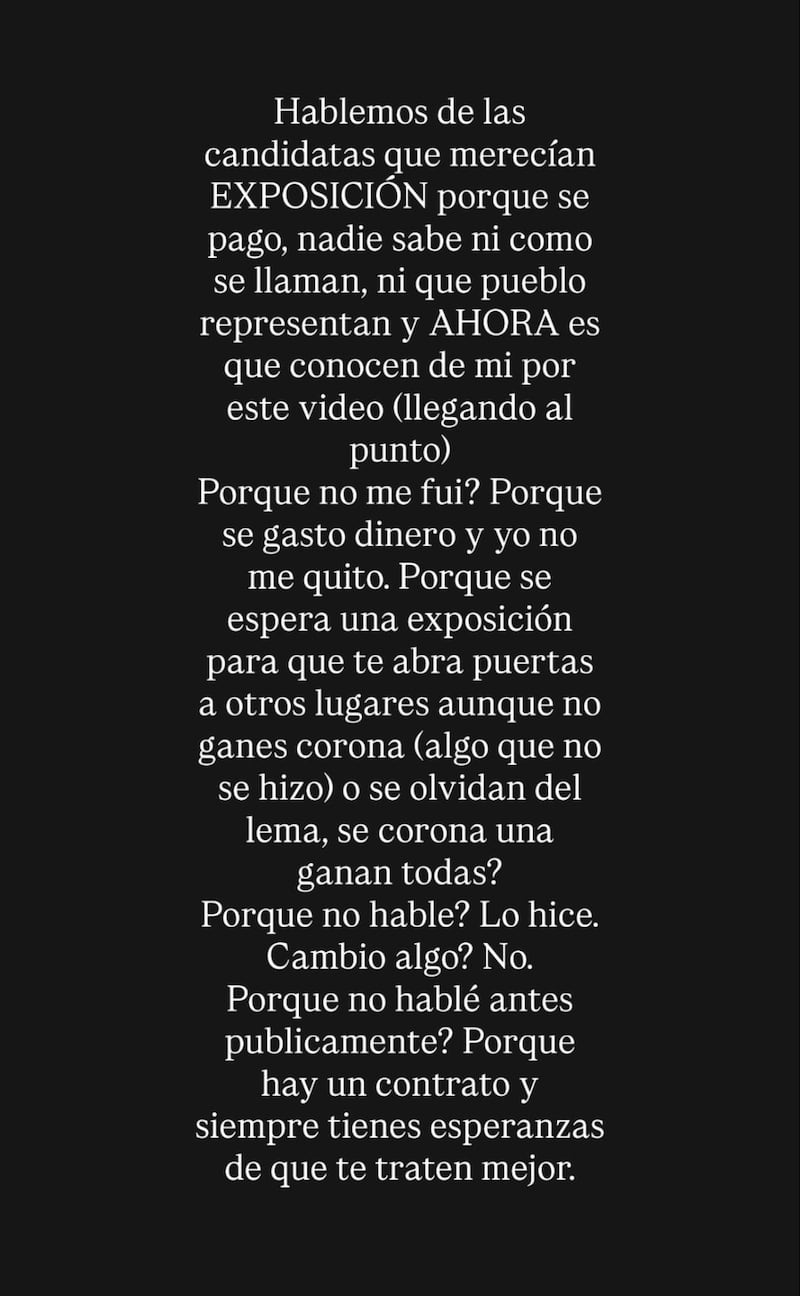 Declaraciones de Miss Universe Camuy 2026.