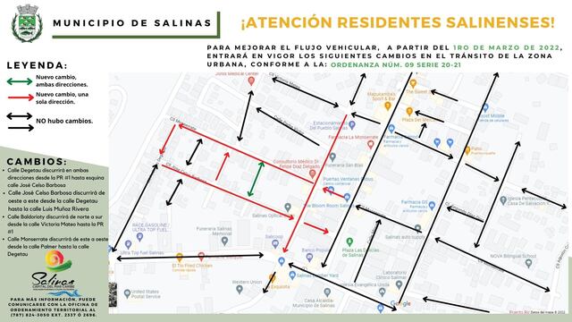 Salinas rediseña paso vehicular en el centro urbano