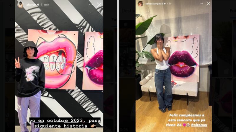 Sebastián Yatra le regaló un cuadro a Aitana en su cumpleaños 25. Está valorado en unos 27 mil euros (500 mil pesos mexicanos). Es de la artista plástica Ana Barriga y se llama