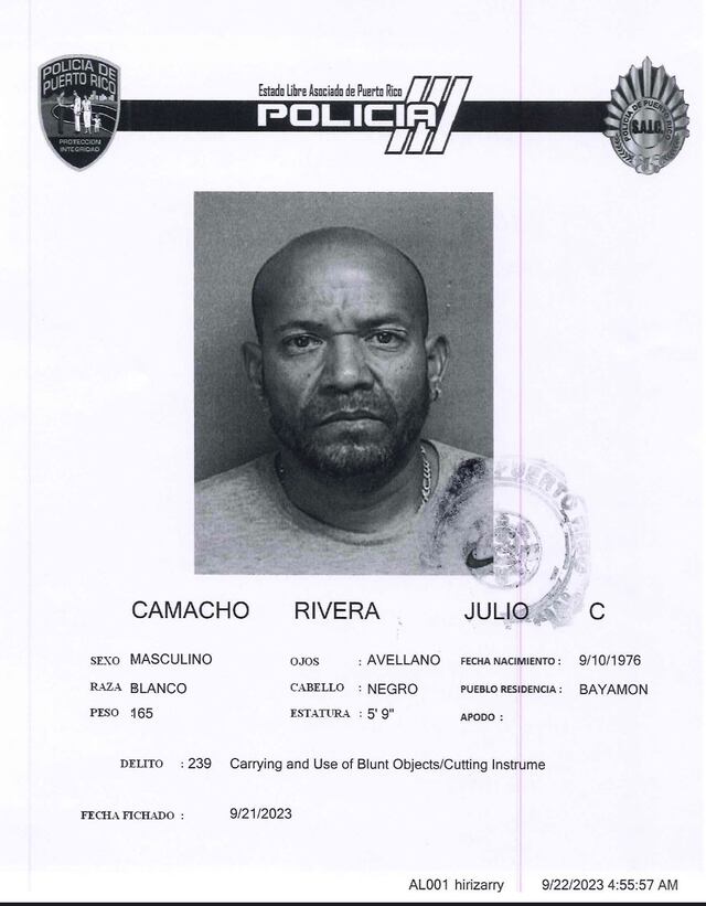 Tras las rejas hombre que agredió con una olla a su hijo de 21 años en Bayamón