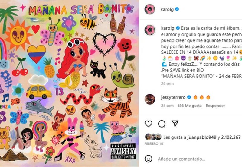 Esta fue la imagen colorida de su álbum Mañana será bonito
