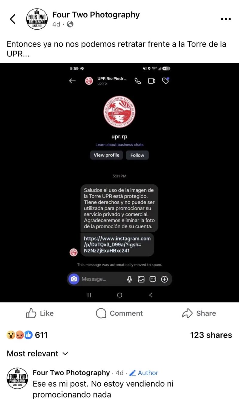 Luego de que una publicación en redes sociales desatara una ola de reacciones y sembrara dudas sobre si estaba prohibido fotografiar la emblemática Torre del Recinto de Río Piedras, la Universidad de Puerto Rico (UPR) emitió este martes una aclaración oficial para despejar la controversia.