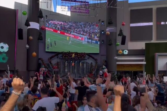Boricuas celebran gol de Argentina mientras se gozan el partido final de la Copa del Mundo