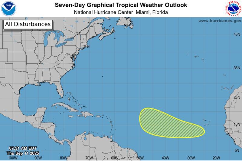 El Centro Nacional de Huracanes pronostica que una onda tropical se formará este viernes frente a las costas de África.