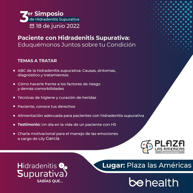Para educar a pacientes y familiares, se lleva a cabo en Plaza Las Américas, el Tercer Simposio de Hidradenitis Supurativa