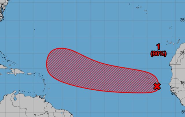Disturbio en el Atlántico podría desarrollarse en depresión tropical a mediados o finales de semana