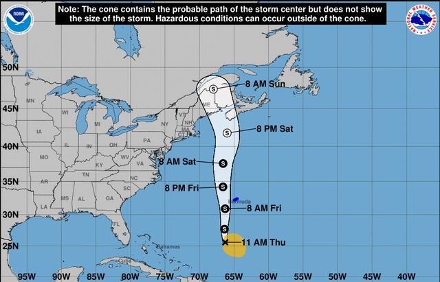 Tormenta tropical Philippe se dirige a las Bermudas en trayectoria a Canadá