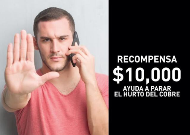 Claro ofrecerá $10 mil a quienes brinden información sobre pillos de cobre