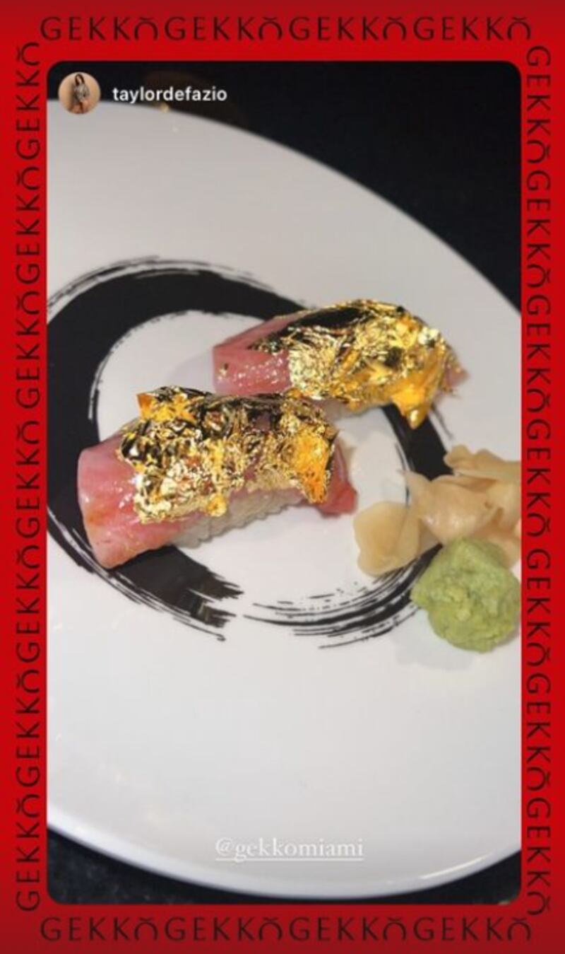 Sushi con oro