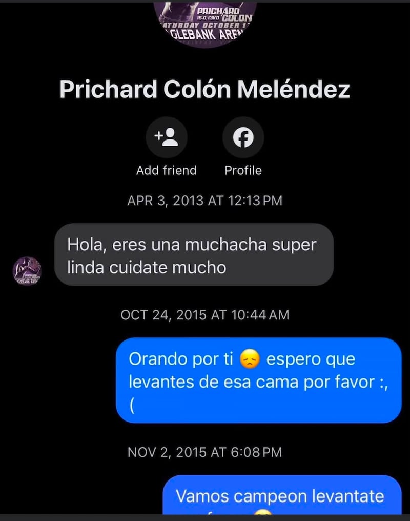 Supuesto mensaje enviado en 2013.