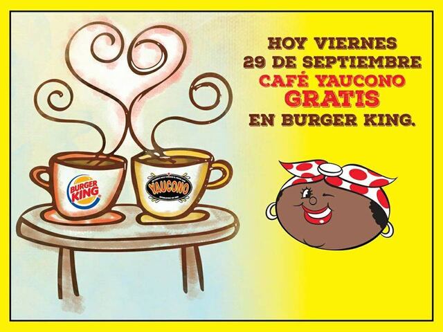 Café Yaucono y Burger King te invitan a un café