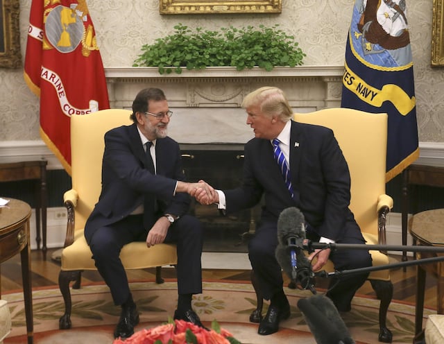 Donald Trump da bienvenida a Mariano Rajoy