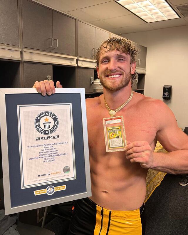 Logan Paul pone en subasta una carta de Pokémon valorada en millones