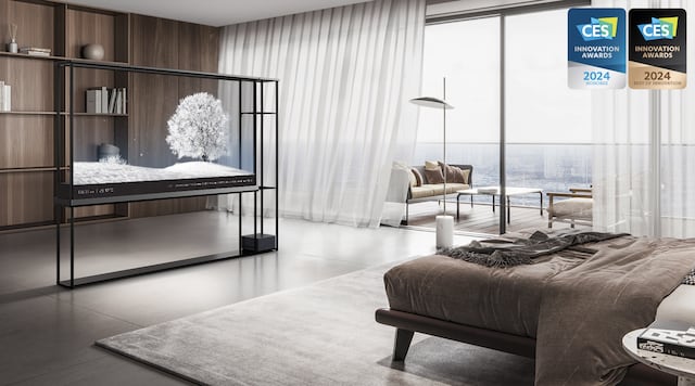 Presentan primer TV OLED transparente inalámbrico en el mundo durante el CES 2024