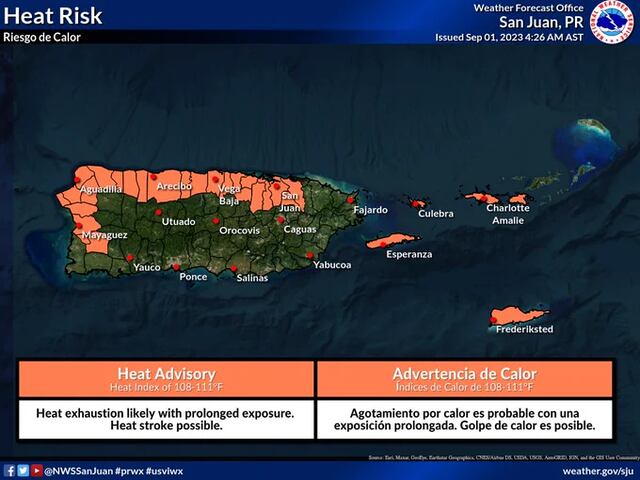 Emiten advertencia de calor excesivo para estos 29 municipios