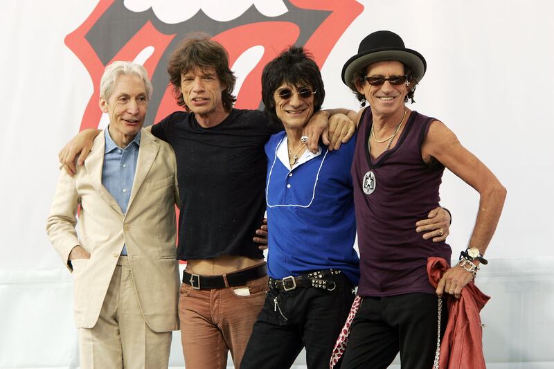 Una clásica imágen de la banda captada en 2005, con el fallecido Charlie Watts, junto a Mick Jagger, Ron Wood y Keith Richards.