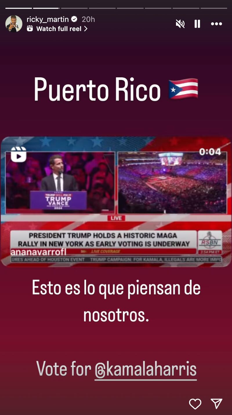 Ricky Martin repudió las expresiones durante la actividad de Trump en Nueva York.