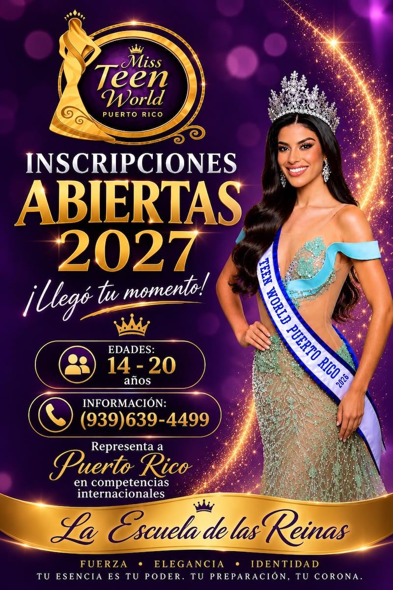 Abren inscripciones para el certamen Miss Teen World Puerto Rico 2027.