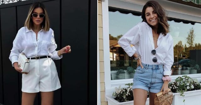 Cómo combinar camisa blanca con short a los 30 para lucir diferente y con mucho glamour