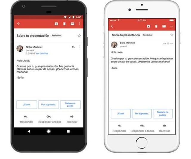 Google presenta respuesta inteligente para Gmail
