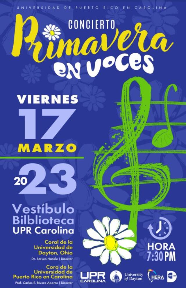 UPR Carolina presenta “Concierto Voces en Primavera” junto al Coral de la Universidad de Dayton