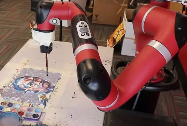 Conoce a Frida, el robot impulsado por inteligencia artificial que hace obras de arte