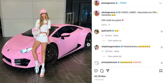 Expareja de Nicky Jam pone en venta Lamborghini que el cantante le regaló
