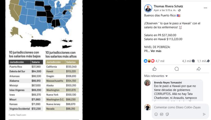 Publicación en redes sociales de Thomas Rivera Schatz.