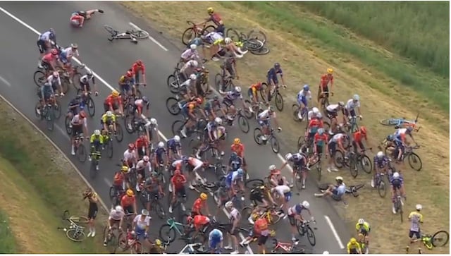 Accidente múltiple en el Tour de Francia provoca abandonos de ciclistas destacados por lesiones