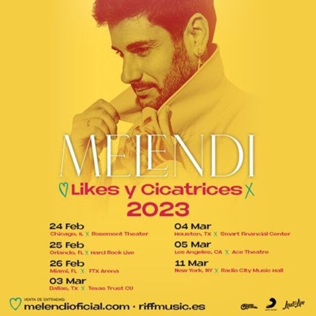 Melendi anuncia su gira por Estados Unidos en el 2023