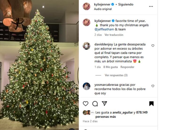 La famosa encantó con su hermoso árbol de Navidad
