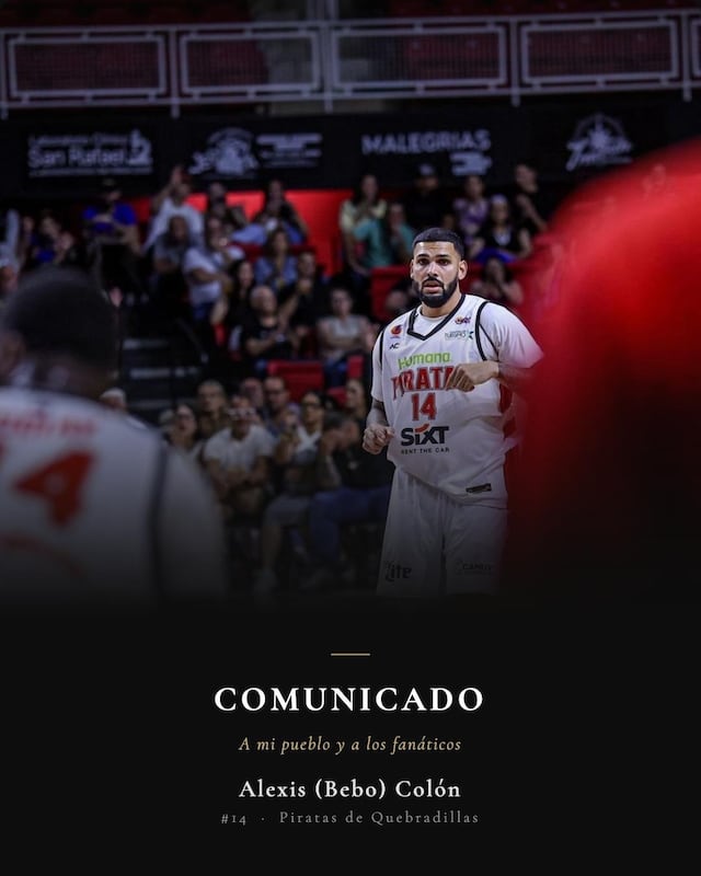 Alexis “Bebo” Colón rompe el silencio tras salir de los Piratas de Quebradillas