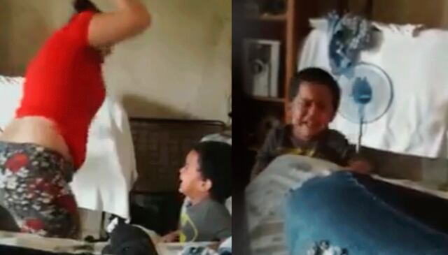 Mujer que golpea brutalmente a su hijo para darle una lección provoca indignación