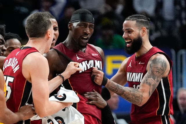 Bam Adebayo clava triple ganador para el Heat, que vence 104-101 a los Pistons