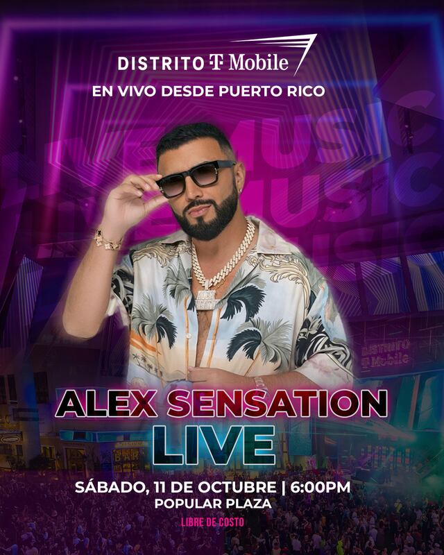 Alex Sensation se presentará en vivo en DISTRITO T-Mobile