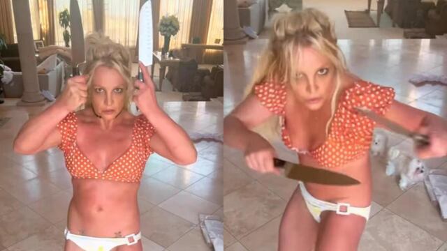 ¿Britney Spears se cortó después de bailar con dos cuchillos?