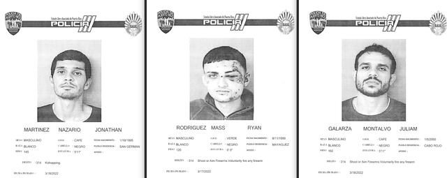 A prisión tres hombres que apuntaron y dispararon contra policías en San Germán y Cabo Rojo