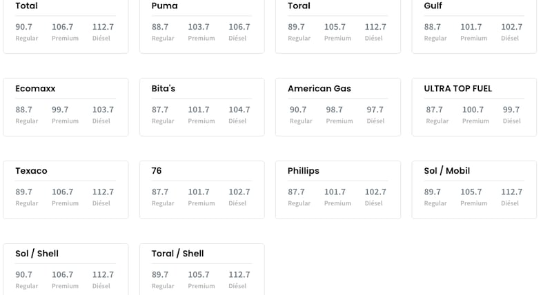 Precios máximos de gasolina por marca para hoy, jueves, 9 de febrero de 2023.