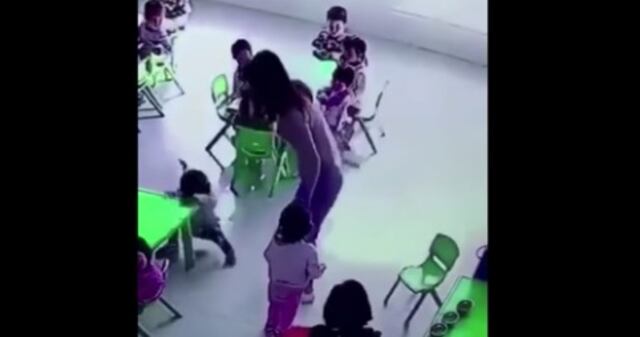 Maestra que retira violentamente silla a una niña se vuelve viral