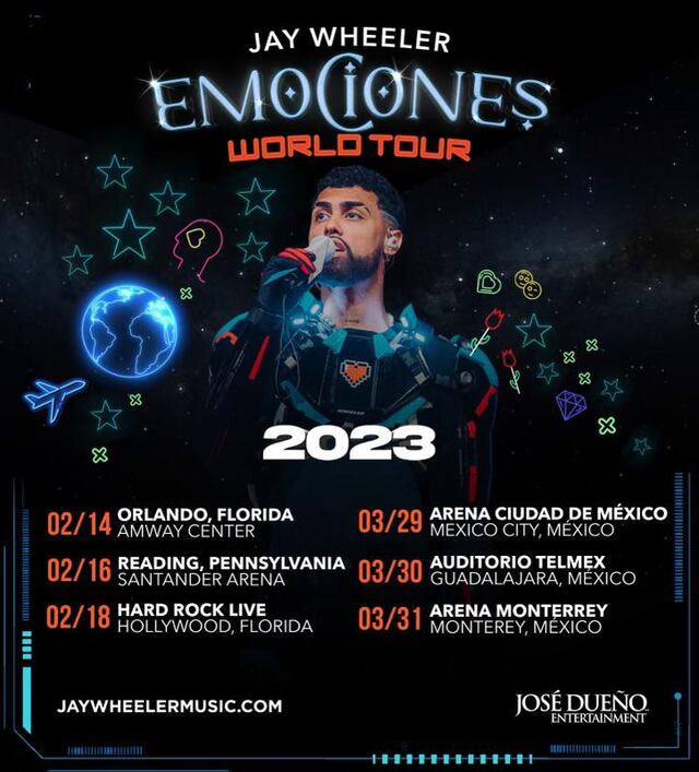 Jay Wheeler anuncia su primera gira mundial para el 2023