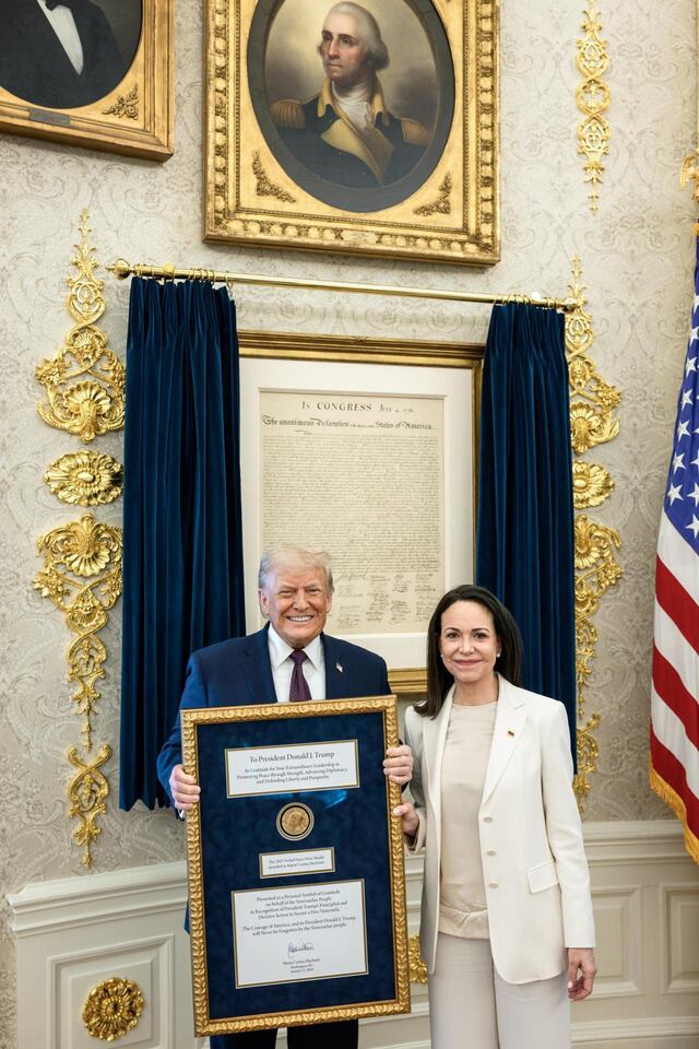 Políticos noruegos critican que María Corina Machado entregara su medalla Nobel a Trump