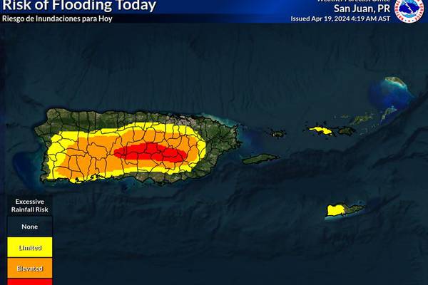 Pronostican otro día lluvioso para Puerto Rico