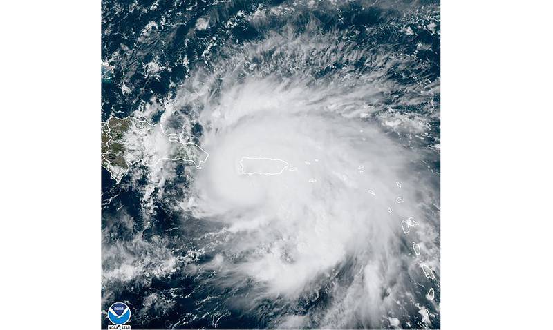 Imagen satelital de NOAA del Huracán Fiona.