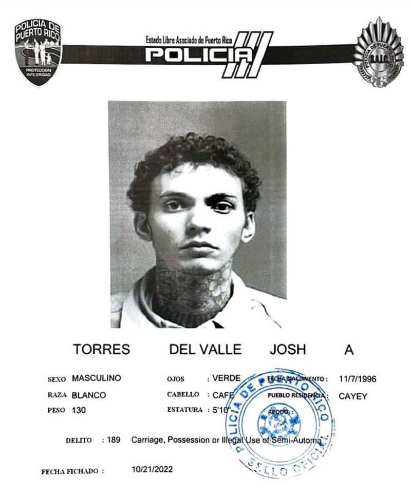Josh Anthony Torres Del Valle (Foto: Policía)