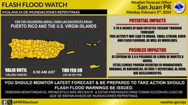 Vigilancia de inundaciones: Pronostican mucha lluvia de martes a jueves para toda la isla