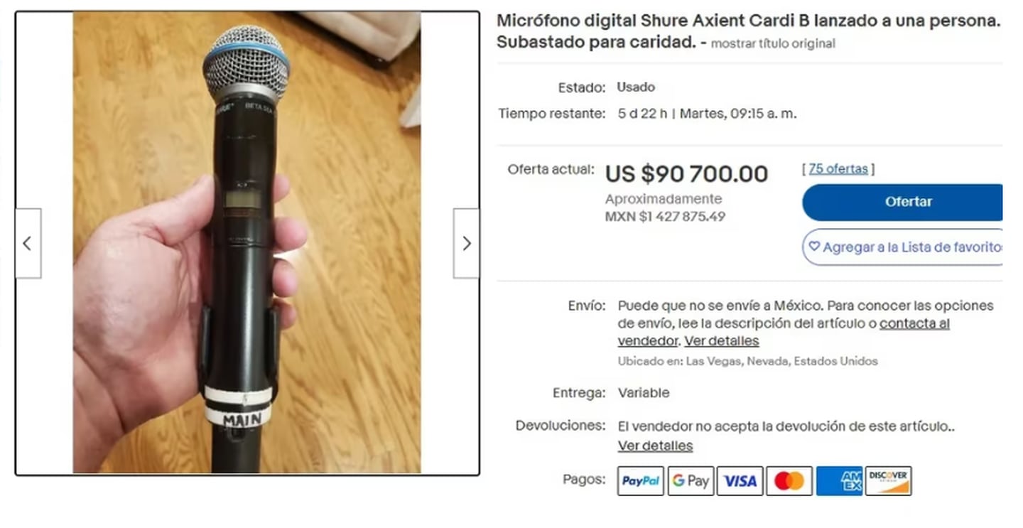 Incredible value of hip hop singer's microphone.