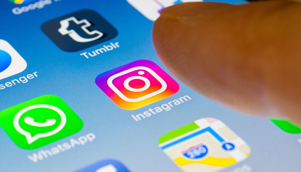 Instagram social  media app close up on iPhone smart phone screen